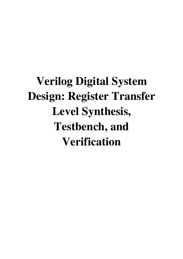 Digital Design An Embedded Systems Approach Using Verilog